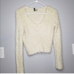 Fluffy cropped sweater